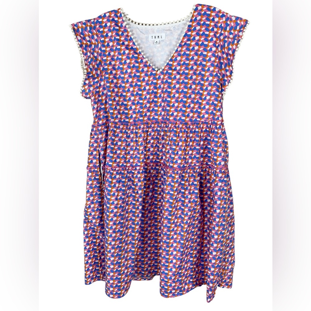 THML Purple & Pink Geometric Mini Dress